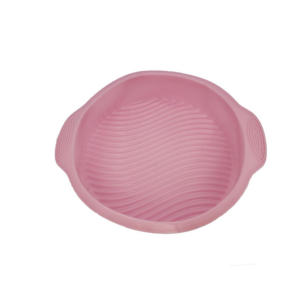 Forma Silicone Redonda Bolos Pudins Doces Rosa Antiaderente No Shoptime