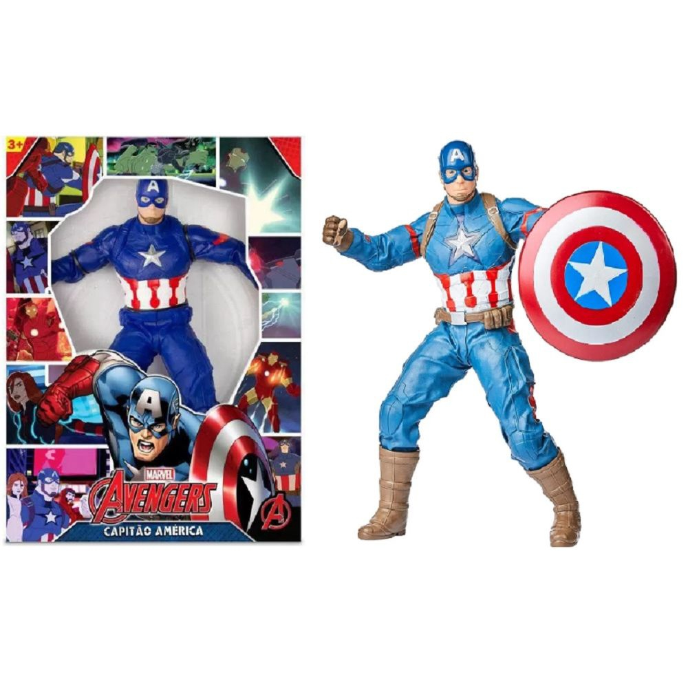 Boneco Capitão America Gigante 50cm Original Marvel Mimo Submarino