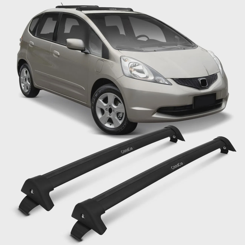 Rack De Teto Travessa L World Honda Fit A Preto Suporta Kg