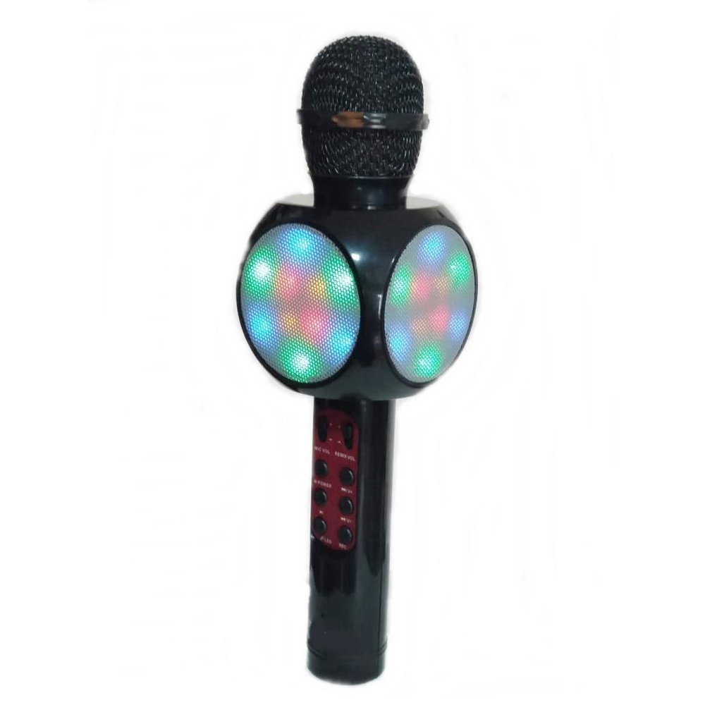 Microfone Bluetooth Karaoke Port Til Usb Sd Fm Sem Fio Led No Shoptime