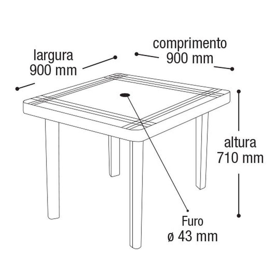 Mesa De Lazer Quadrada Multiuso Desmont Vel Branca Arqplast Submarino