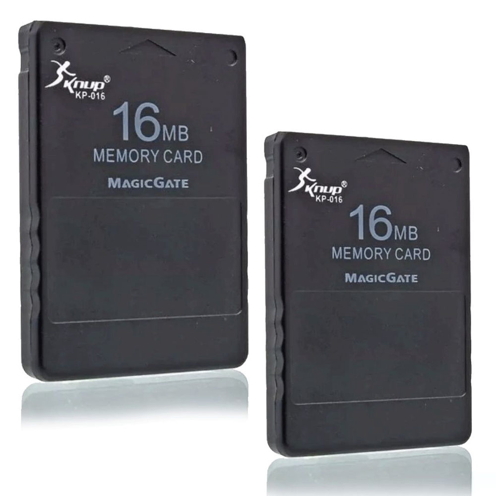 Kit 2 Memory Cards 16 Mb Magicgate Para Playstation 2 Ps2 No Shoptime