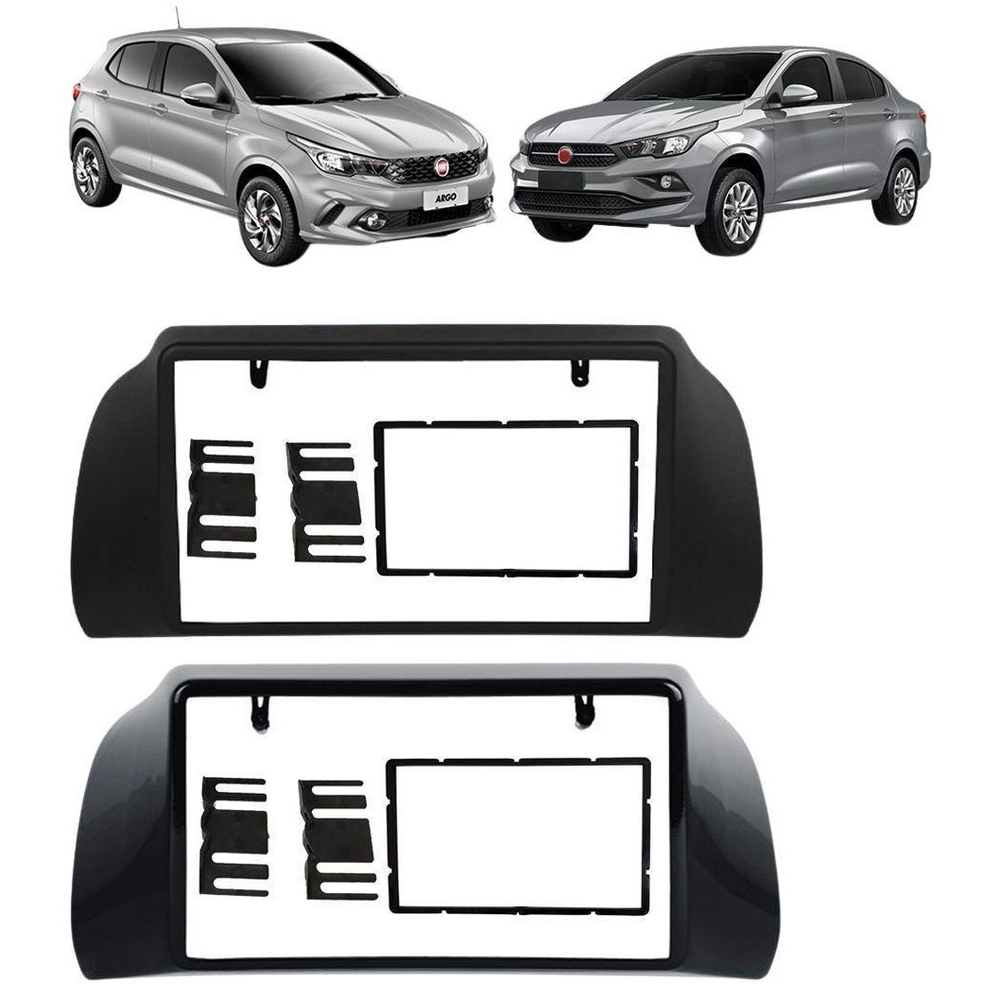 Moldura De Painel 2 Din Fiat Argo E Cronos Para Mp5 Slim Submarino