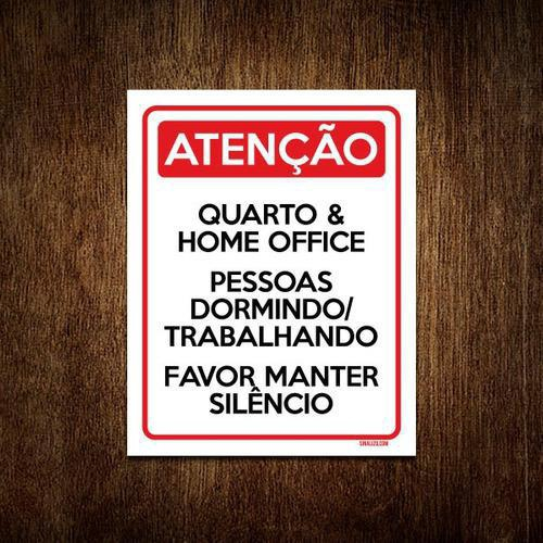 Kit 10 Placas Atenção Quarto Home Office Faça Silêncio em Promoção na