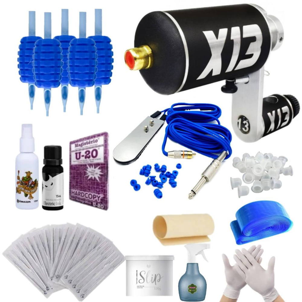 Kit Tatuagem Tattoo M Quina Rotativa X Cabo Rca E Pedal Em Promo O