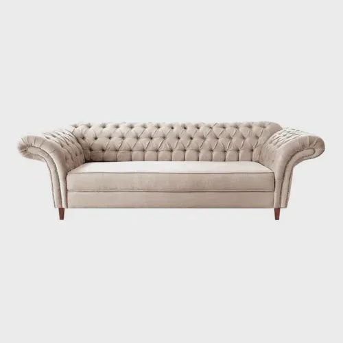 Sofá Luxo Chesterfield Conde Suede Nude Submarino