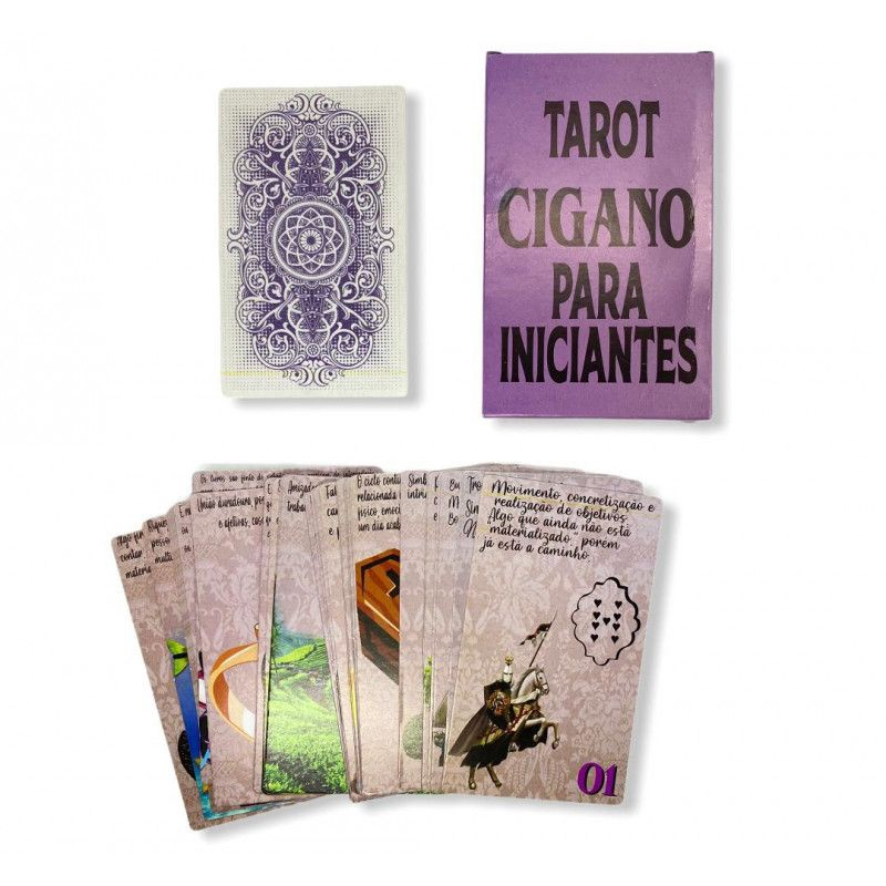 Baralho Tarot Cigano para Iniciante Lilás Oráculo 36 Cartas no Shoptime