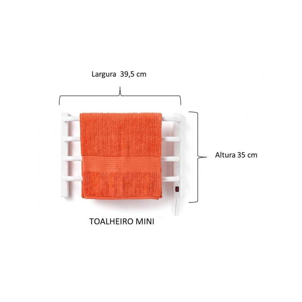 Toalheiro Térmico Mini Branco 110V Tomada Lado Esquerdo em