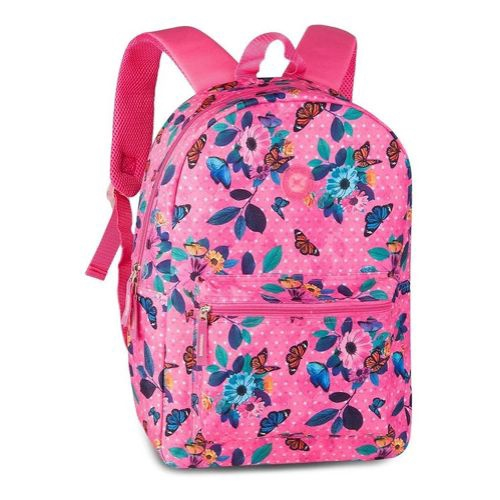 Mochila Escolar Feminina Resistent Clio Style Estampa Floral No Shoptime