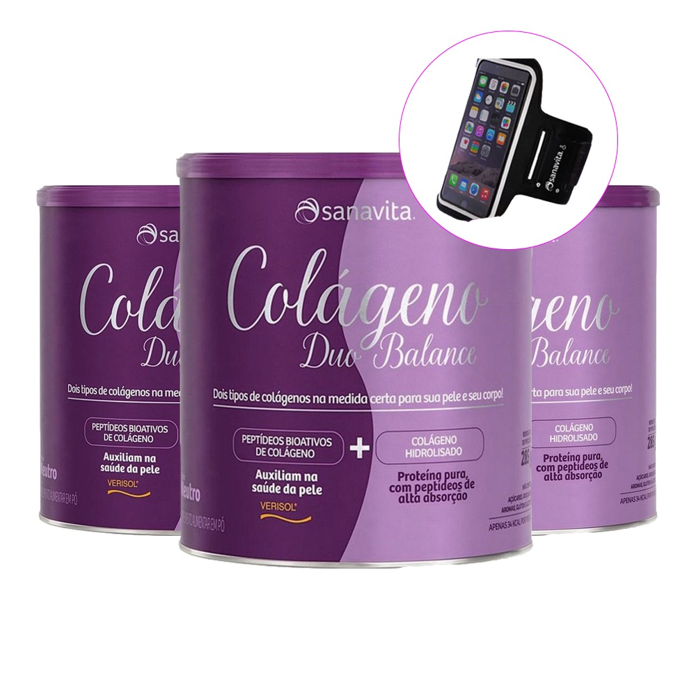 3x Colágeno Hidrolisado Sanavita Duo Balance Neutro 285g