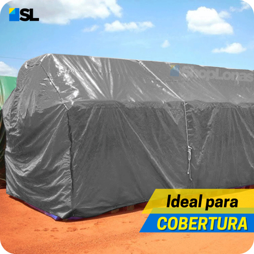 Lona Blackout Cinza Preta 300 Micras Impermeável 4x4 em Promoção