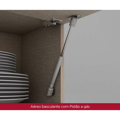 Armário Aéreo 1 Porta Basculante 80cm Connect Henn Duna Cristal em