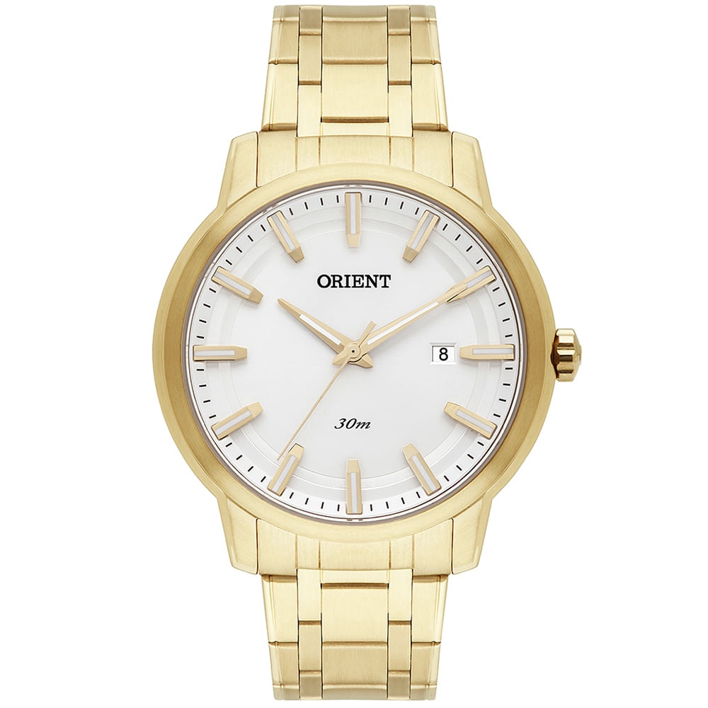 Relógio orient masculino dourado analógico MGSS1195 S1KX Submarino