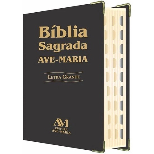 Bíblia Ave Maria Luxo Letra Grande Capa Preta Ou Marrom Submarino