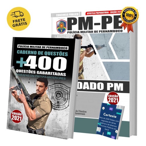 Kit Apostila Soldado Concurso Pm Pe Caderno De Questões em Promoção