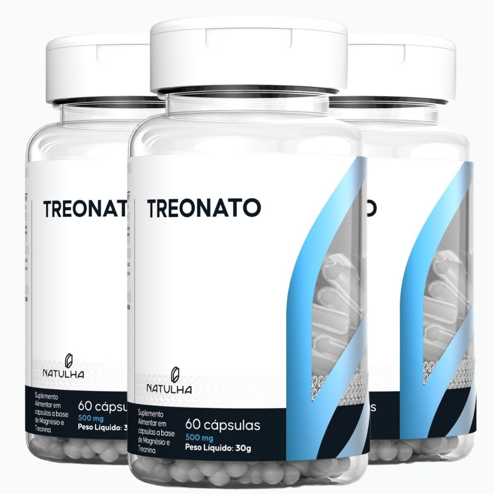 Kit 3x Magnésio L Treonato 60 cápsulas Natulha em Promoção Ofertas