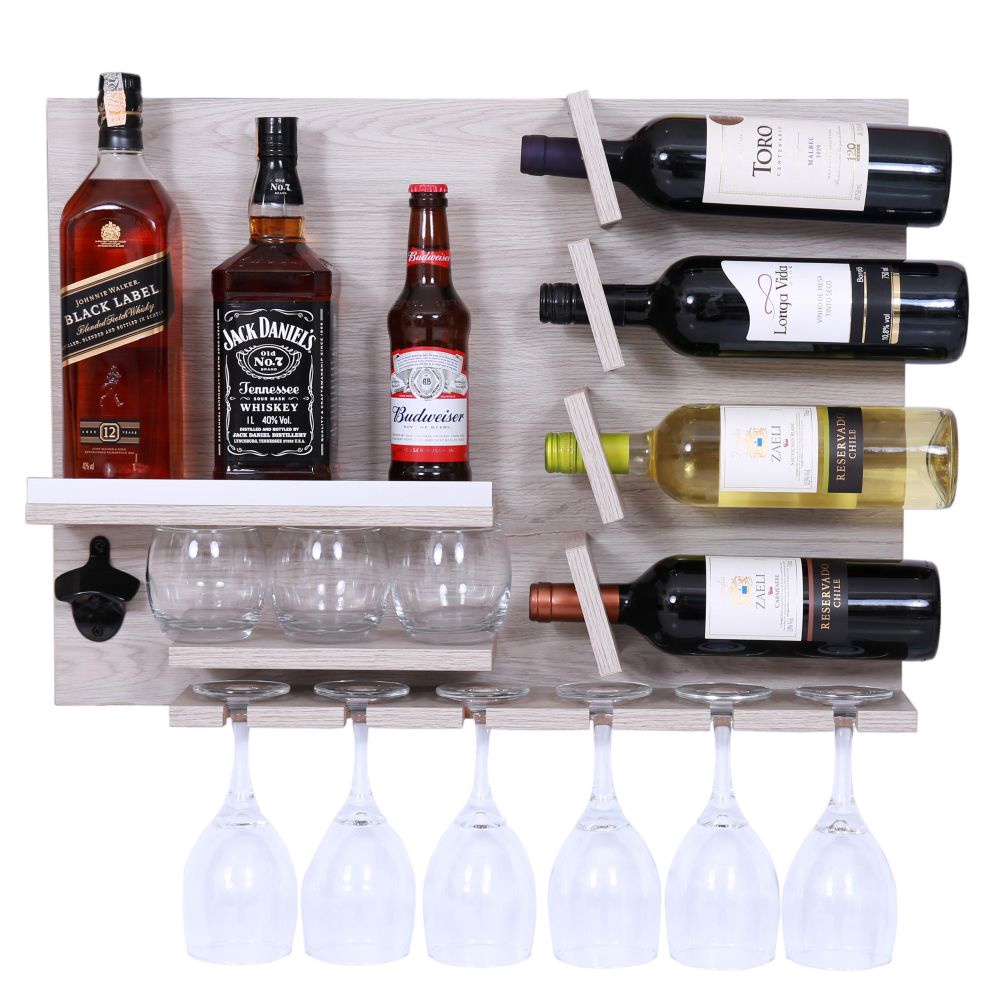 Adega Barzinho De Parede Porta Vinho Whisky Cerveja ALF46C No Shoptime