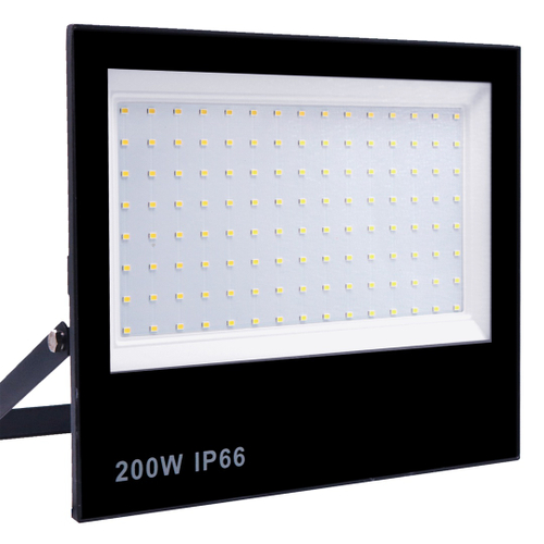 Refletor Led Holofote 200w Ip66 Bivolt Forte Luz Branco Quente Em