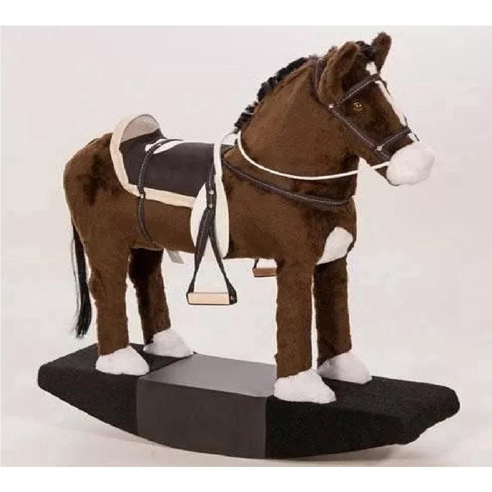 Cavalo Cavalinho Brinquedo Balan O Madeira Pelucia Marrom Submarino