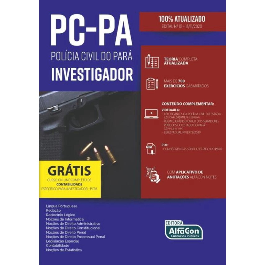 Livro Investigador Da Pol Cia Civil Do Par Pc Pa Edital