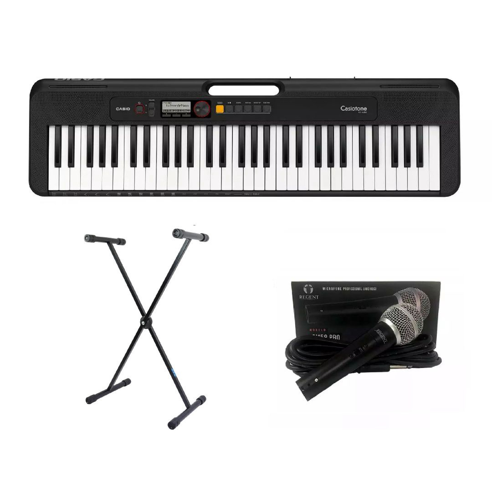 Kit Teclado Casio Casiotone CT S200 Bk Suporte E Microfone Submarino