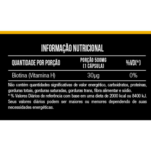 Biotina 500mg 60 Capsulas Mais Nutrition Submarino