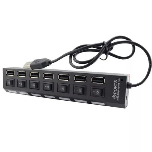 Hub Usb Portas Interruptor Preto Submarino