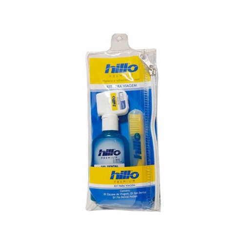 Hillo Kit Viagem Escova Fio Dental 25m Gel Dental 60g em Promoção