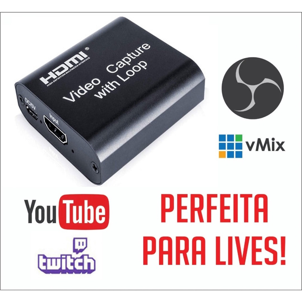 Placa De Captura Hdmi Gamer Usb 1080p Live Streaming Full Hd Submarino