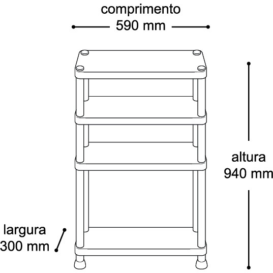 Estante Prateleira Modular Multiuso 4 Andares Organizadora Submarino