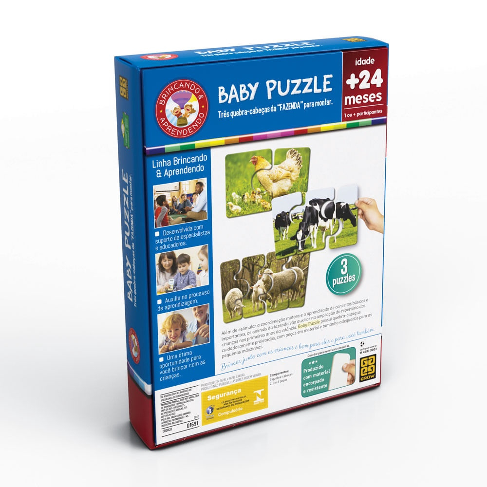 Quebra Cabeça Baby Puzzle 2 Grow Submarino