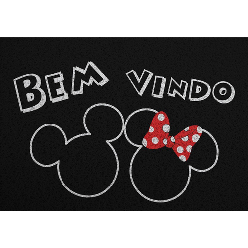 Tapete Limpe Sim Capacho Divertido Bem Vindo Mickey Minnie Submarino