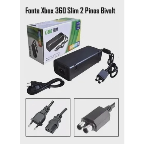 Fonte Xbox Slim Bivolt V V Bivolt W Cabo De For A