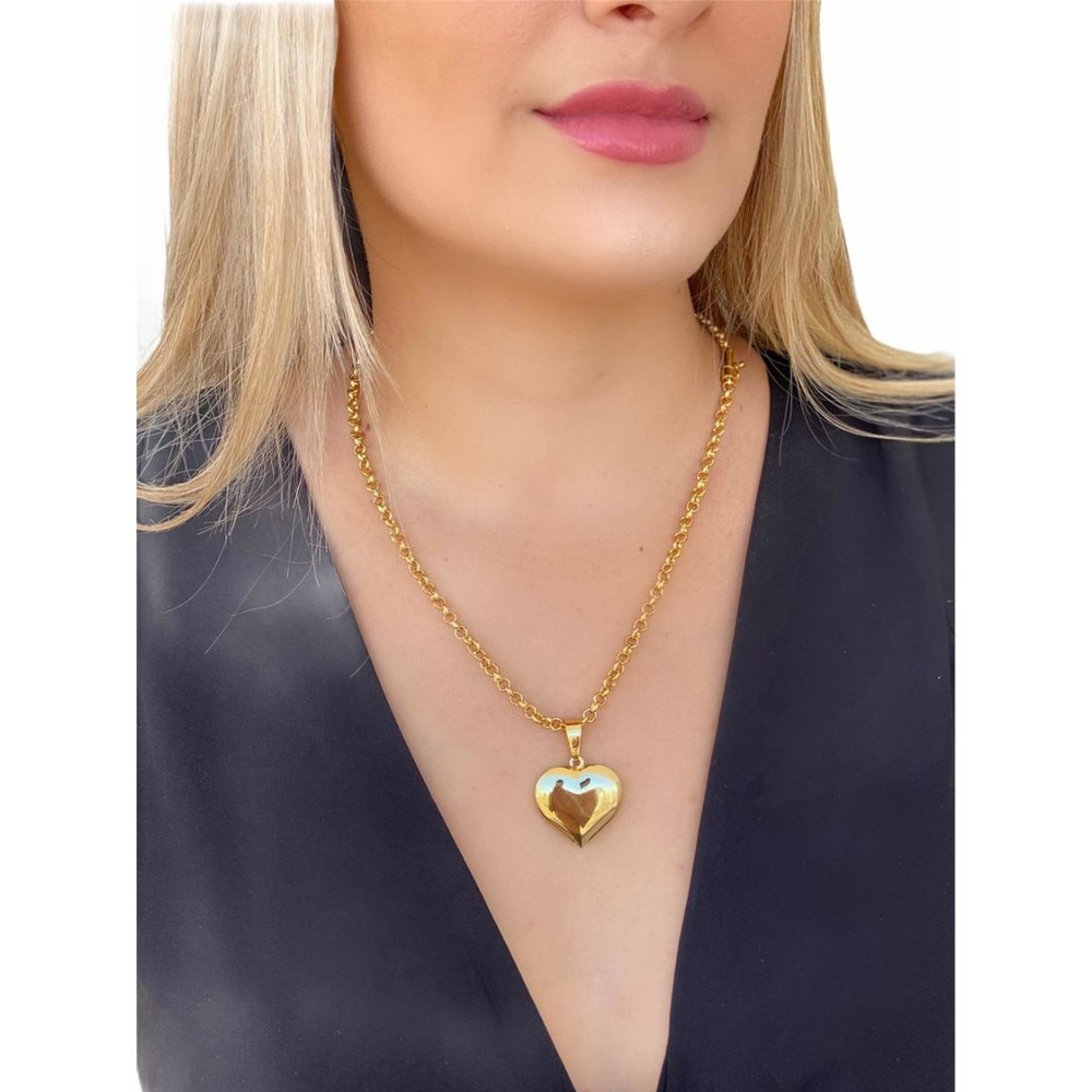 Cordão Paloma Feminino Pingente Banhado A Ouro 18k Luxo no Shoptime