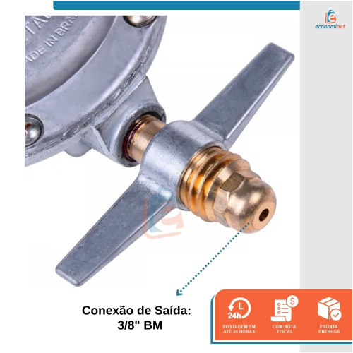 Regulador Registro Gás Borboleta Grande Botijão Aliança 506 01 no Shoptime