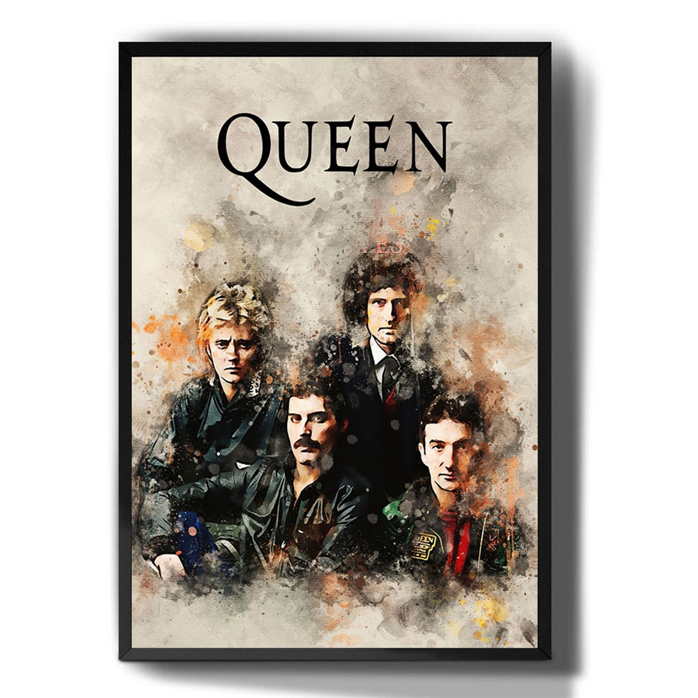 Quadro Decorativo Emoldurado Queen Banda De Rock Famosa Arte Para