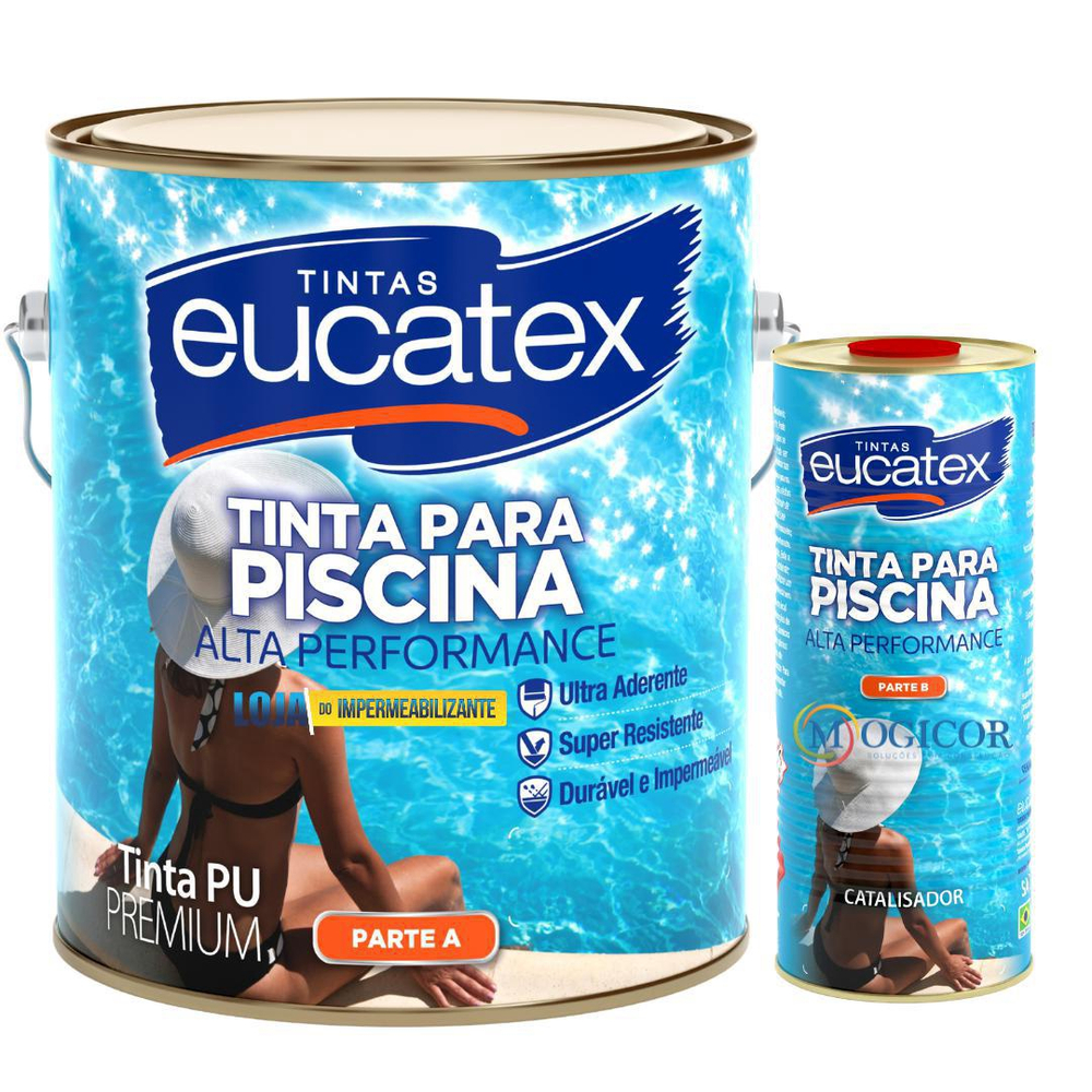 Tinta Pu Epoxi Impermeável Para Piscina Fibra Concreto Azul no Shoptime