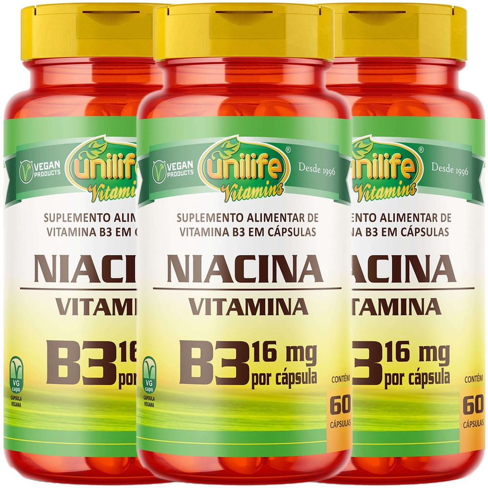 Kit X Vitamina B Niacina C Psulas Mg Unilife Vitamins No