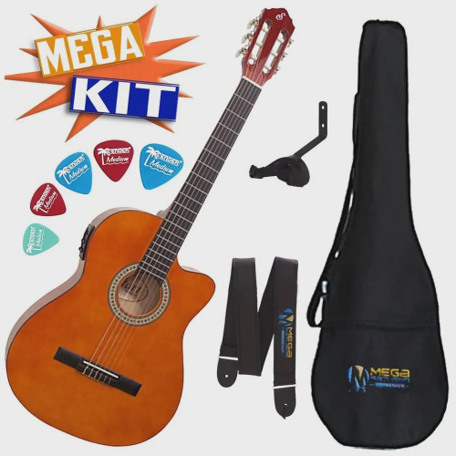 Kit Viol O Eletrico Flat Cutaway Nylon Nf Nt Giannini Em Promo O