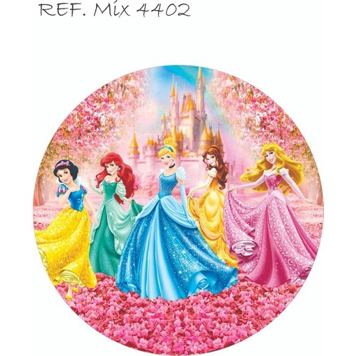 Painel Redondo Sublimado 3d Princesas Disney 1 50 Mtr em Promoção na