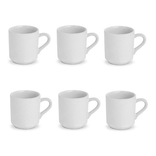 Kit 24 Canequinhas Xícaras Café Cafézinho Porcelana Branca em Promoção