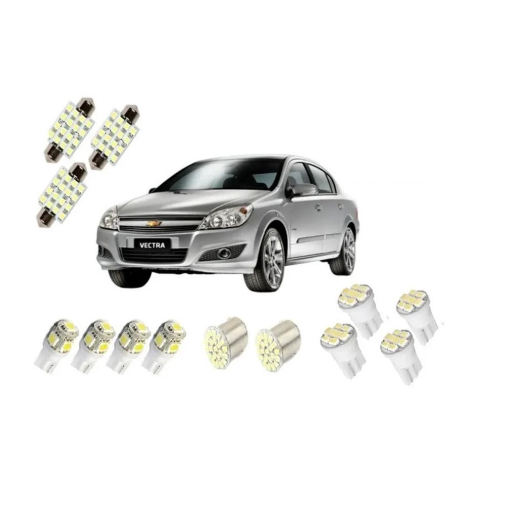 Kit Lampadas Led Vectra Gt Elegance Elite Teto Placa R No Shoptime