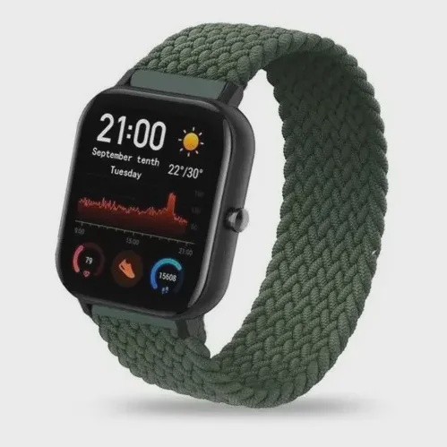 Pulseira Tran Ada Nylon El Stica Amazfit Gts Gts M Dia Azul Em