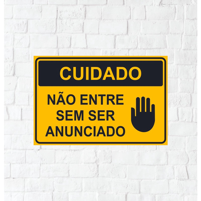 Placa Sinalização Pvc Não Entre Sem Ser Anunciado no Shoptime