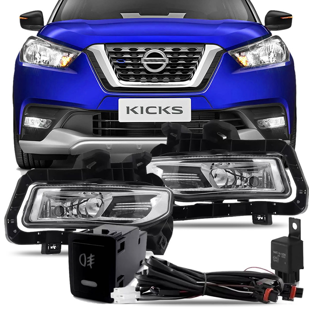 Kit Farol De Milha Auxiliar Nissan Kicks 2017 2018 2019 2020 Submarino