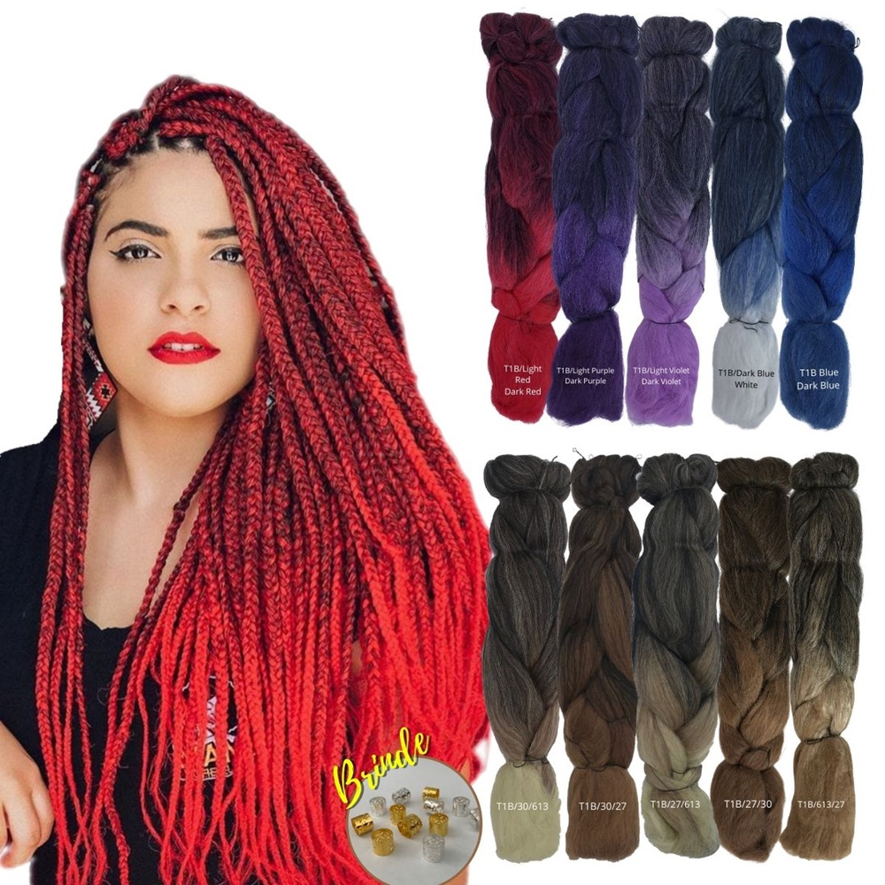 Super Jumbo Para Tranças Box Braids Ser Mulher 399 Gramas Ombré Hair 65