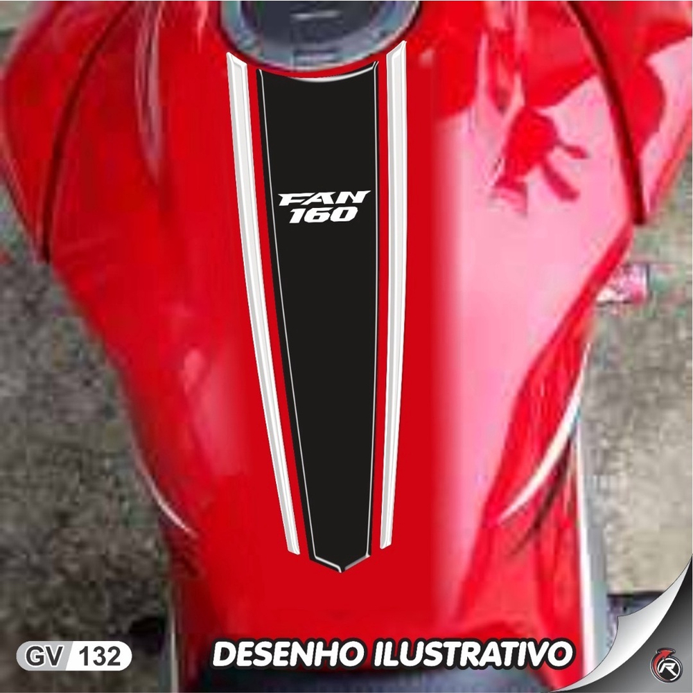 Adesivo Faixa Gravata pvc P Proteção Tanque Honda cg 160 Fan Submarino