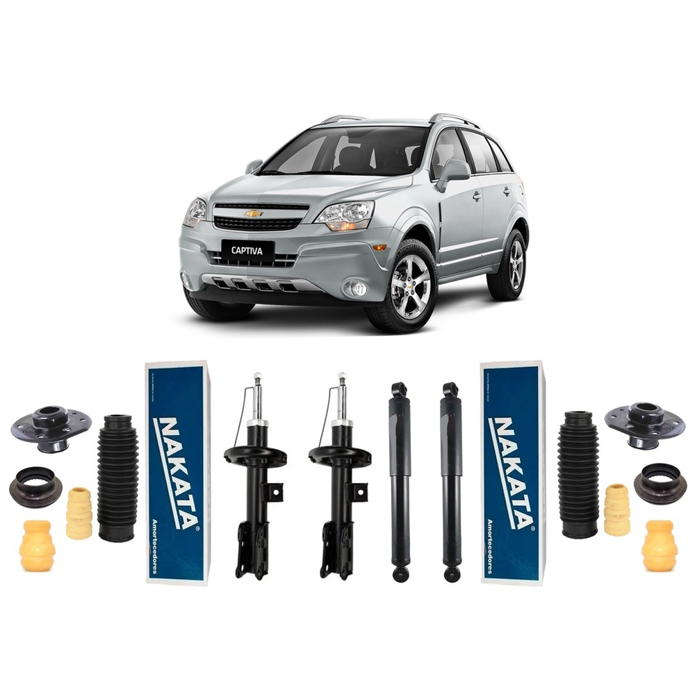 4 Amortecedores Kit Traseiro Dianteiro Captiva 2012 13 14 No Shoptime