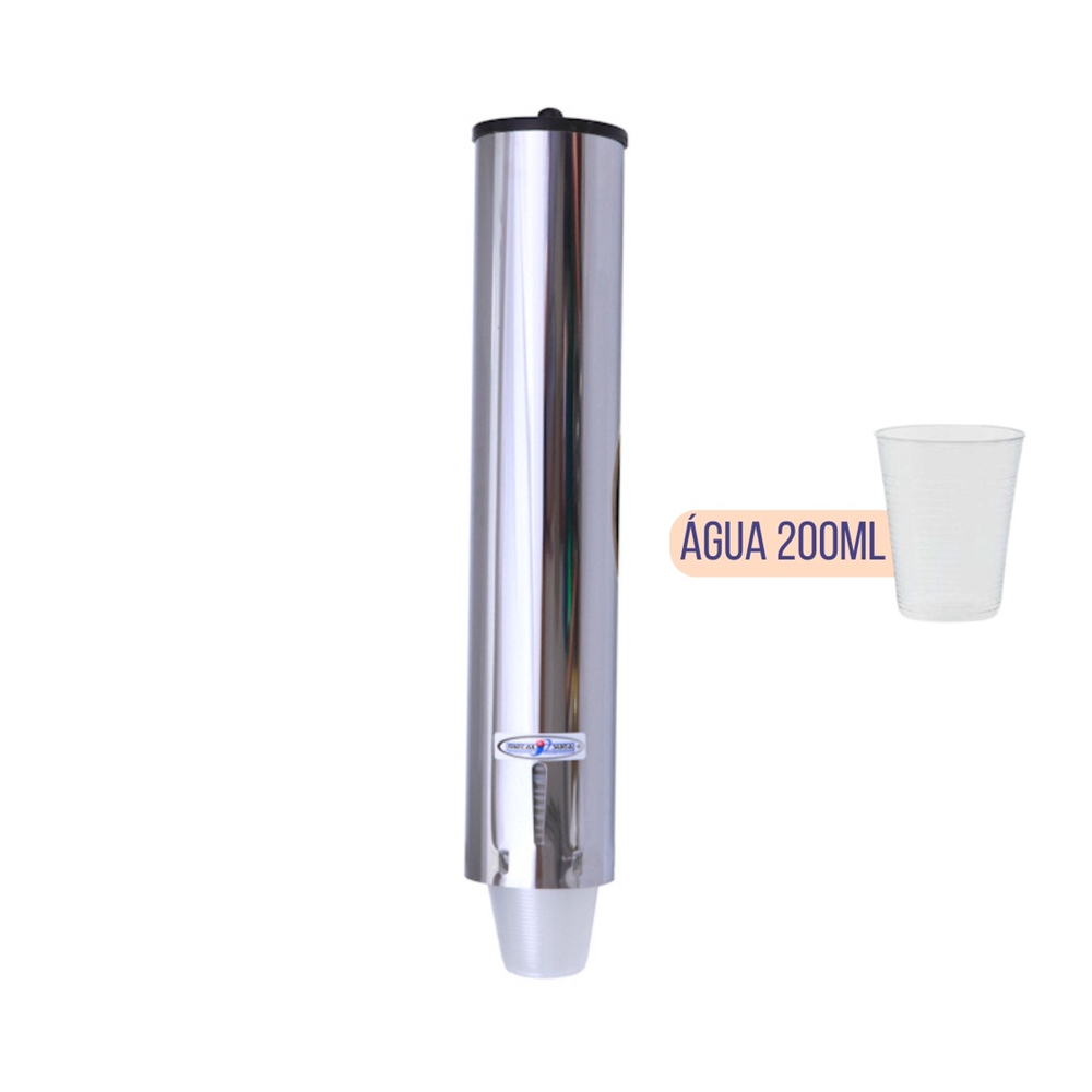 Porta Copo Descart Vel Suporte Inox Dispenser Agua Ml No Shoptime