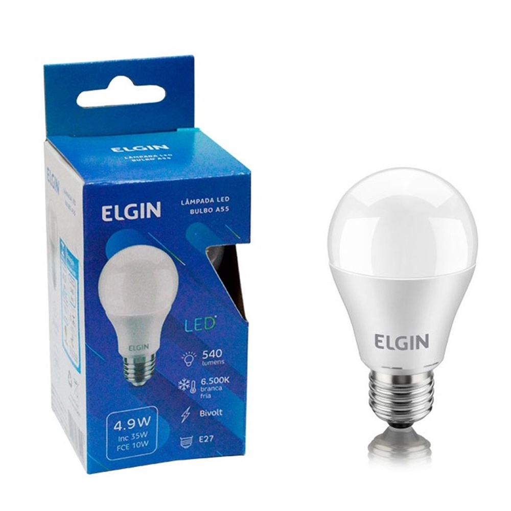 Kit 10 Lâmpadas Bulbo Led A55 4 9w Elgin 6500k em Promoção Ofertas na